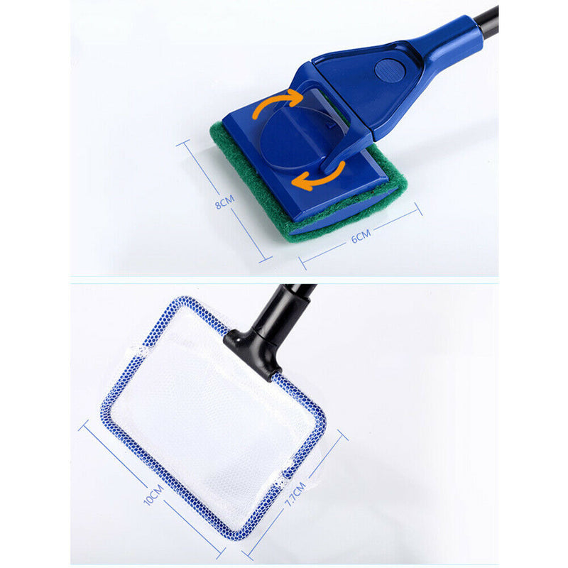 5PCS/Set Algae Scraper Gravel Cleaning Kit Complete Tank Aquarium Rake Fish Net