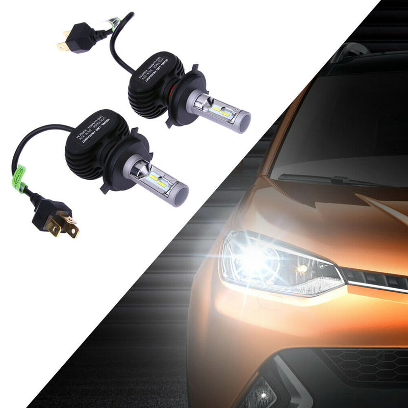 2pcs H4 50W Car LED Headlamp Vehicle Driving Headlight Front Fog Light Bulb