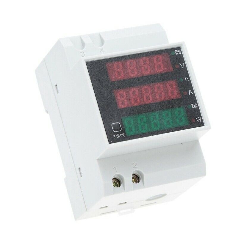 100A AC80 - 300V digital multifunctional DIN Rail Voltage Meter Voltmeter W H5W8