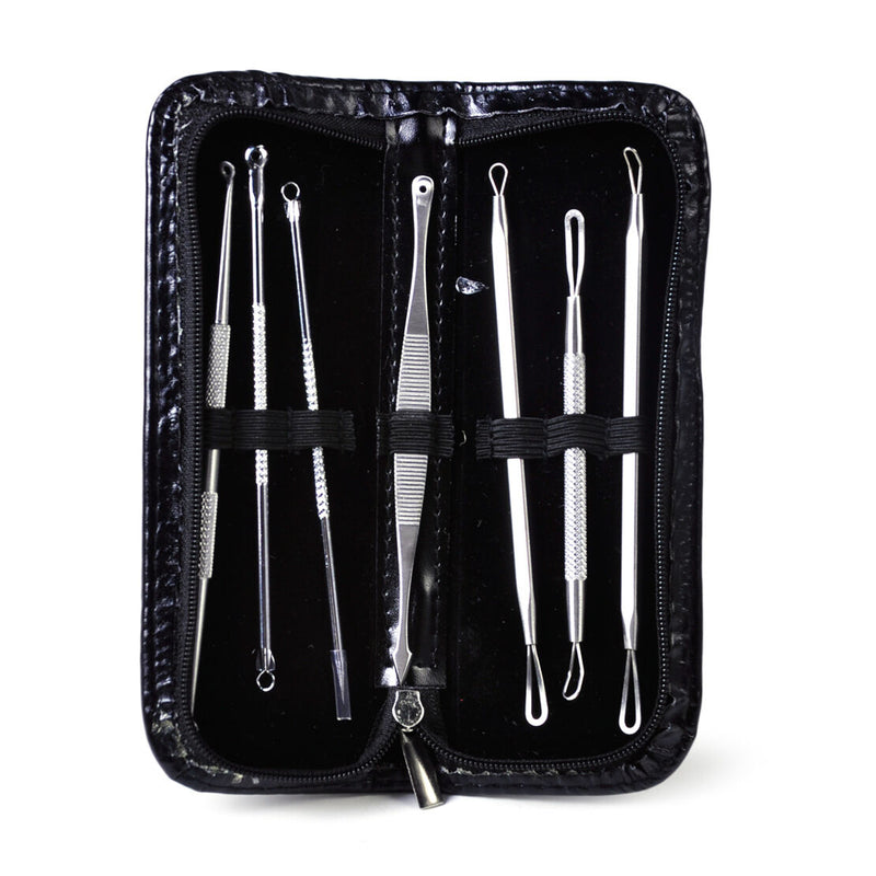 Hot 7Pcs Blackhead Pimple Blemish Comedone Acne Extractor Remover Tools Set Kit