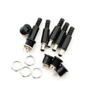 10x 5.5mm*2.1mm Male DC Power Plug Connector Screw Lock Female Panel Socket FT