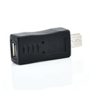 Black Micro USB Female to Mini USB Male Adapter Charger Converter Adaptor Simple