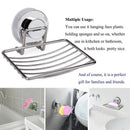 Soap Dish Holder,Stainless Steel Soap Basket With Strong Suction Cup Holder