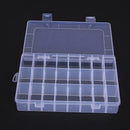 24 Compartments Plastic Jewelry Pills Box Organizer Storage Container White