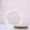 Glass Display Cloche Bell Jar Dome Flower Vase & Wooden Base 15cmx14cm (DXH)