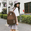 New Fashion Women'S Backpack College Wind Student Girl Bag Travel Plaid Sty