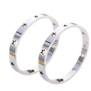 Punk Titanium Stainless Steel Stars Bangle for Women No Fading Hollow Penta N1O3