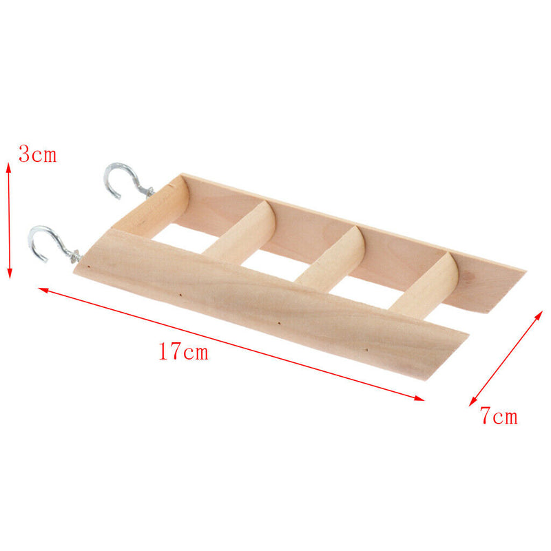 Natural Wooden Mouse Hamster Ladder Crawling Bridge Pet Bird Toys