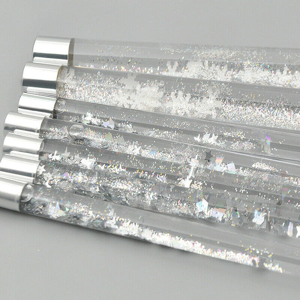 New 7Pcs Glitter Liquid Handle Makeup Brush Set Foundation Blending Power E L2M6