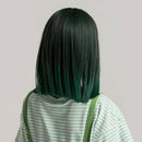 15 Inches Long Straight Bob Wig with Bangs for Women Girls, Bob Style Shoulder