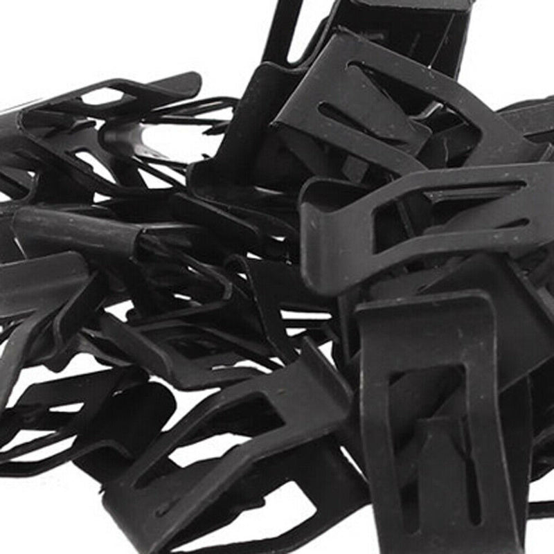 10Set Car SUV Front Console Dash Dashboard Trim Metal Retainer Universal Black