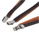 Coffee Faux Leather Adjustable Band Suspenders Braces C3F9