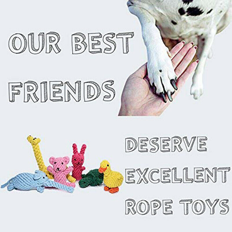 1X(Dog Rope Toys Cute Animals Design,Cotton Puppy Toys For Small Dogs.Rope