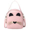 Women PU Leather Crossbody Messenger Bag Cute Cat Shoulder Backpack (Pink)