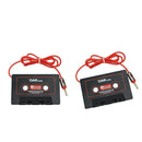 2Pcs Black In Car Audio Cassette Tape Adapter with Aux Cable Cord 3.5mm Jack for