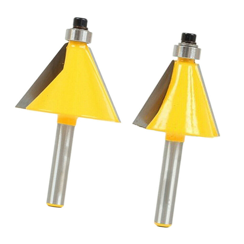 2PCs 15 Degree & 30 Degree Chamfer Edge Forming Router Bit - 1/4" Shank Router