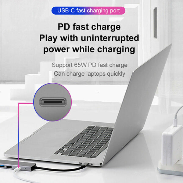 5-in-1 USB C Type C to HDMI Hub Ethernet Rj45 Lan USB 3.0 Adapter for Macbook