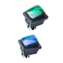 2pcs Blue Green 4 Pin On/Off 2 Position Rocker Power Switch With Backlight