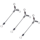 70pcs 3 Way Fishing Swivels Long Leg O-shape Rolling Swivels Fishing Tackle