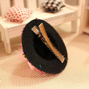 Mini Hats Hair Clip Girl Feather Hairpin Shiny Cap Bobby Pin Random Color MTC Kw