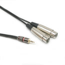 1/8" Stereo TRS Plug to Dual XLR Female Adapter Audio Cable 3.5mm