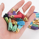 30Pcs Suede Leather Tassel For Keychain Jewelry Pendant DIY Charms Findings Set