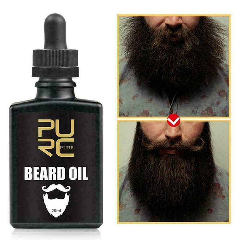 Mens Beard Grooming Kit Hair Styling Comb Growth Oil Set Care Brush Boar Ba K0H8