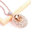 Women Cubic Zirconia Flower Long Adjustable Chain Pendant Sweater Necklace  N5Y3