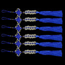 Wealth Success 5 Copper China Coin Knot Blue Rope Feng Shui Lucky Car Decor H8D2