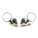 7/8 Inch Motorcycle LED Turn Signal Handlebar End Mirrors Motorcycle Rearvi