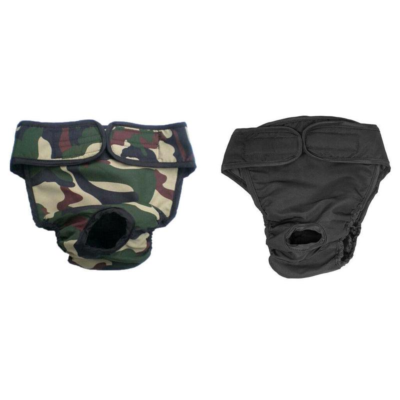 2xFemale Pet Dog Pant Bitch Heat In Season Menstrual Sanitary Nappy Diaper L