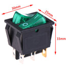 Double boat rocker switch 6 Pin On-Off with green light 20A 125VAC KCD6 Kw