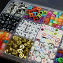 1000Pcs /set Letter Acrylic Beads For DIY Bracelet Making Multicolor M9V3
