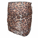 Beach cover up Bikini Swimwear Skirt Brown leopard E7L4