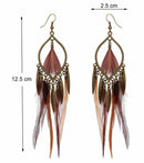 Fashion Exotic European Alloy Feather Long Drop Earrings for Women Girls