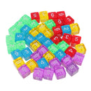 Bag Of 50 Transparent Dice Pieces Set Of 5 Colors Of 16mm Board Games