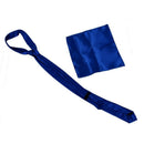Unisex Casual Necktie and 8.5 Inch Satin Hanky - Royal Blue