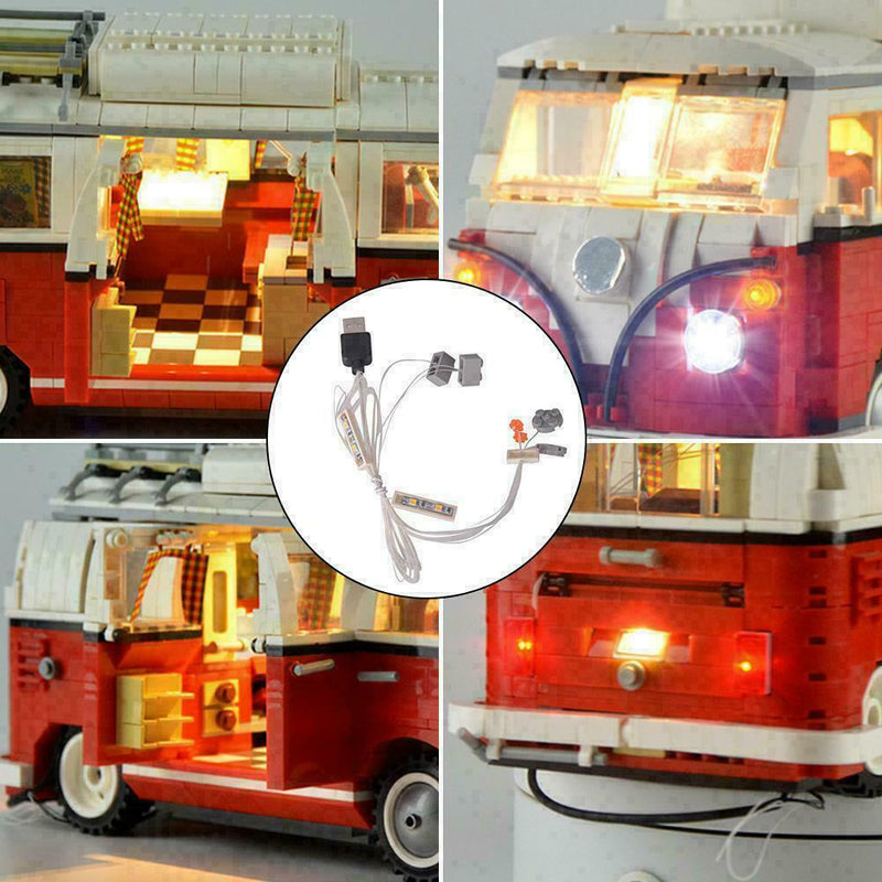 Updated Led Light Kit For LEGO 10220 & 21001 Camper Bricks VW T1 Lighting V K4B5