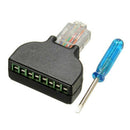 RJ45 Ethernet Male To 8 Pin AV Terminal Screw Converter Block Plug CCTV Accessor