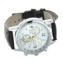 Quartz wristwatch bracelet PU 3 dials of Roman numerals for men A7X3