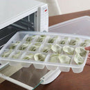 2pcs 21 Grid Fresh-keeping Plastic Storage Box Single Layer Dumpling Sushi Box
