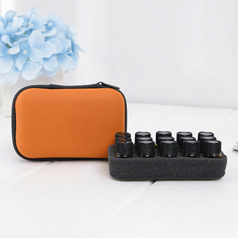 15 Slot Essential Oil Bottle Holder Rollers Storage Bag Organizer (Orange) A