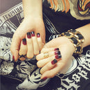 24pcs/pack black&red french false nails nail art design nail tips with glue-y