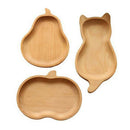 Wood Plate Dinner Plate Dessert Plate Set Salad Bowl Dishware 11.5x23cm Cat
