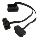 16 Pin OBD2 Male To Double Female Splitter Flat Thin Connector Extension C AZL