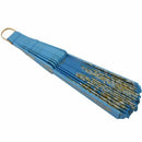 Chinese Style Bling Flower Pattern Party Wedding Folding Hand Fan sky blue