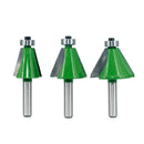3Pcs 8mm Shank Chamfer Router Bits 15 22.5 30 Degree Milling Cutter for Woo