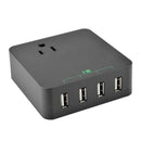 4 USB Ports Travel Phone Charging Station Socket AC Power Strip Charger US A