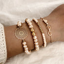 4Pcs Bohemian Multi-layer 8 Infinity Beads Bracelet Set Women Bangle Jewe FmTEUS