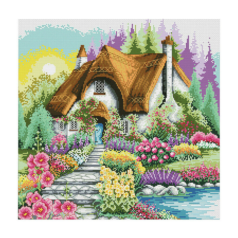 1 Set Cross Stitch Starter Kit, Full Range of Embroidery Starter Kit with House